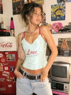 Coca-Cola Love Coke Satin Slip Chemise Small Y2K Vintage Logo Chemise Red Strap